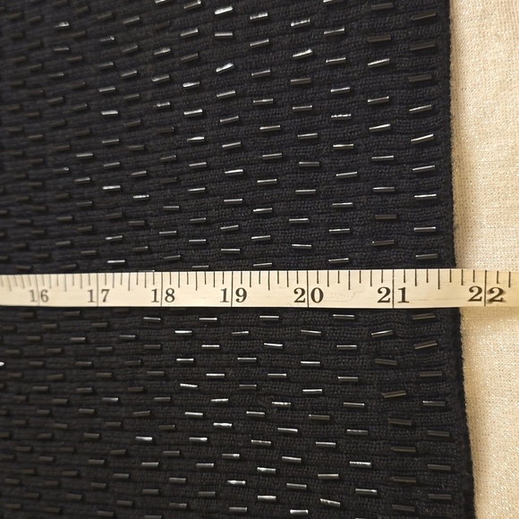 Merino Wool Black Liz Claiborne Beaded Sweater - Picture 11 of 16